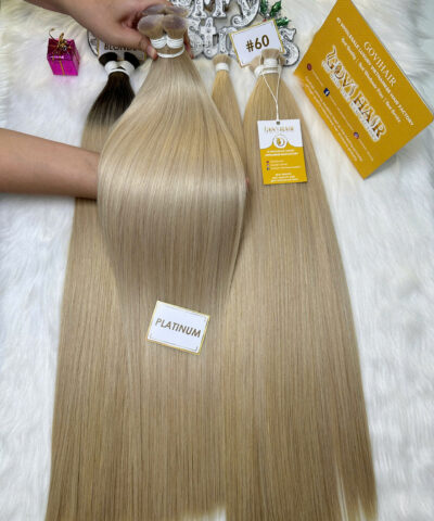 Straight Bulk Human Hair for Braiding Platinum