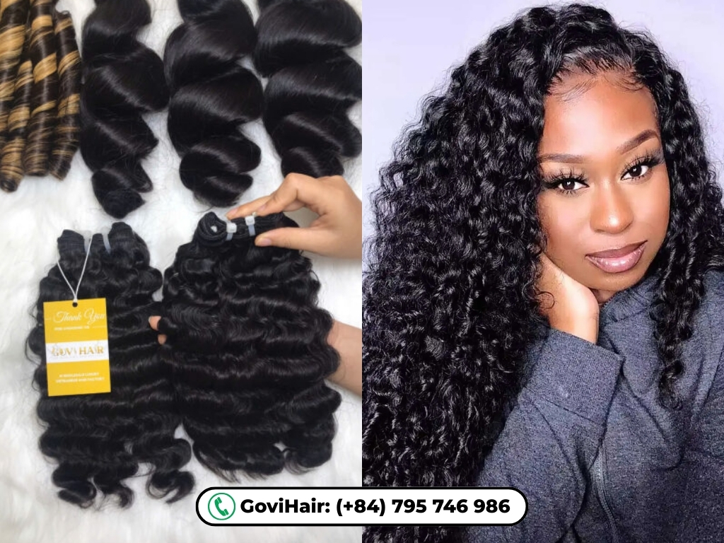 Burmese Curly Machine Weft Hair Extensions Natural Color are produced using advanced machine-weft technology