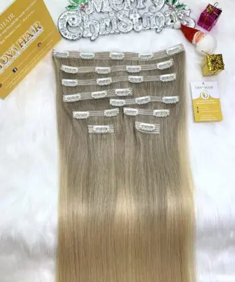 Clip in hair extensions Blonde Color Best Quality Vietnam Hair