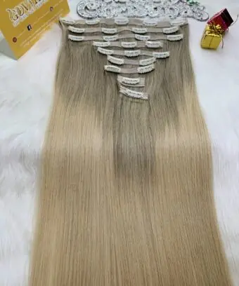Home 56 Clip in hair extensions Blonde Color Best Quality Vietnamese Hair