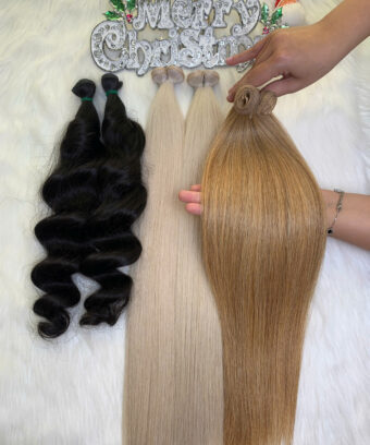 Double Layer Genius Weft Hair Extensions #6 Color Vietnamese Hair