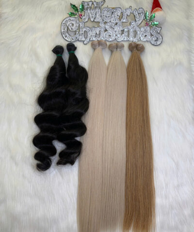 Double Layer Genius Weft Hair Extensions Natural Color Vietnamese Hair