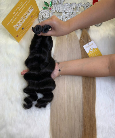 Double Layer Genius Weft Hair Extensions Natural Color Vietnamese Hair