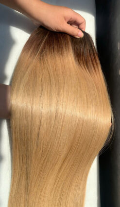 Feather Weft Hair Extensions Ombre Color 100% Raw Vietnamese Hair 7 Feather Weft Hair Extensions Ombre Color 100% Raw Vietnamese Hair