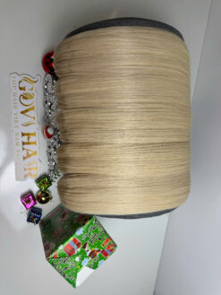 feather weft hair extensions platinum color 100 human hair 3