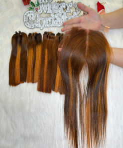 HD Lace Closure 5x5 Mix Piano Color Vietnamese Hair Bone Straight