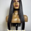 human hair closure wig bone straight 2x6 hd lace natural black color