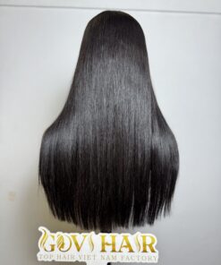 human hair closure wig bone straight 2x6 hd lace natural black color