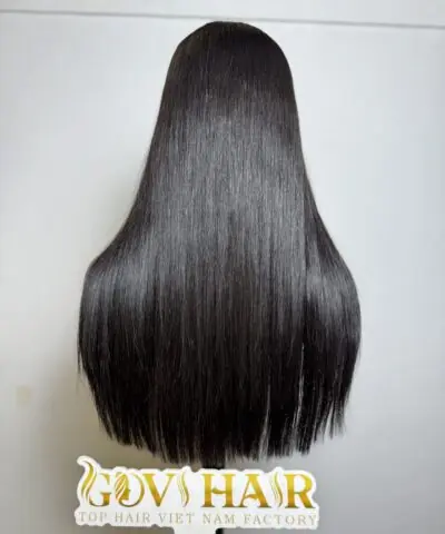 human hair closure wig bone straight 2x6 hd lace natural black color