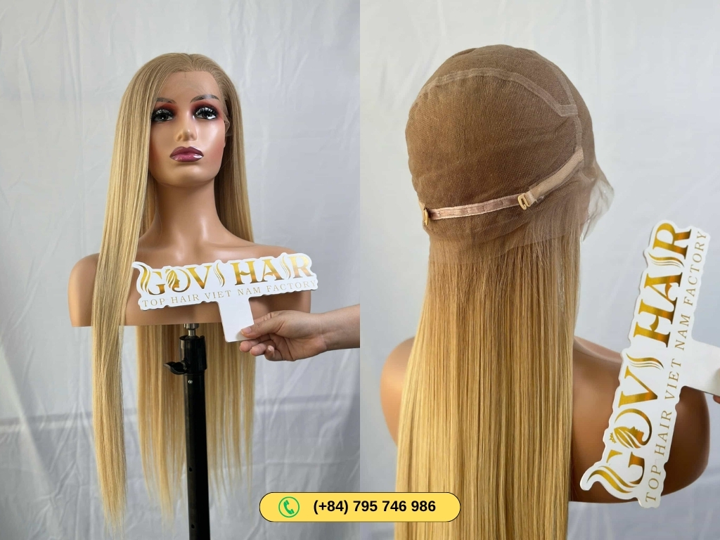 100% Human Hair Full Lace Wigs Blonde Color 12 Full Lace Wigs Luxurious Blonde Color from Govihair