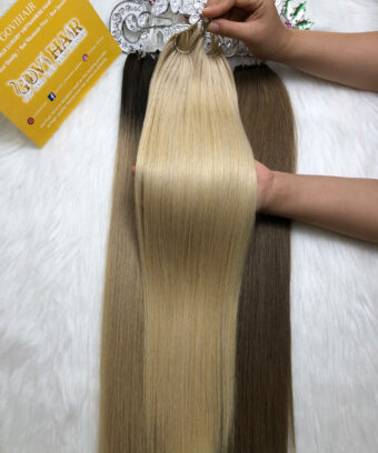 Feather Weft Hair Extensions Blonde Color