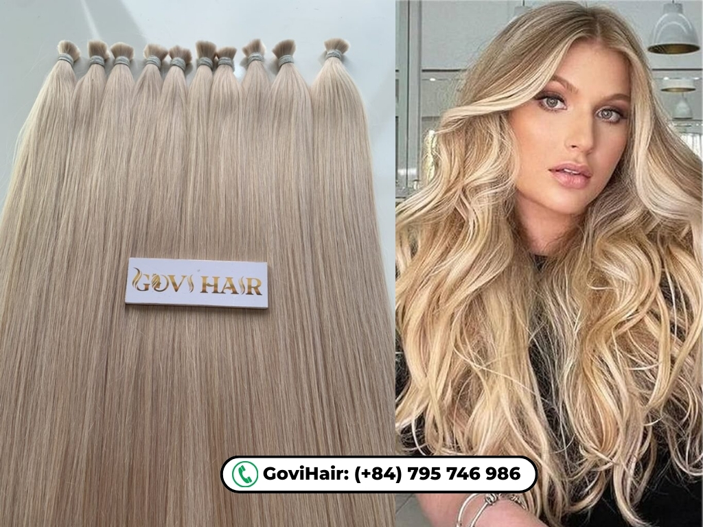 Bleach Blonde Raw Hair Bundles 100% Human Hair 8 Raw blonde bundles take color consistently, avoiding patchy results