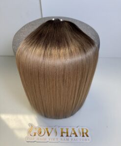 24 Inch Straight #2/27 Ombre Feather Weft Hair Extensions 100% Human Hair