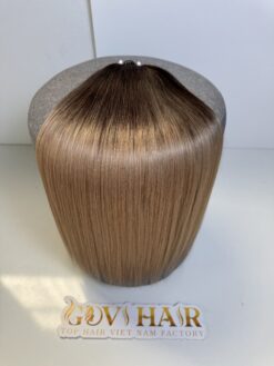 24 Inch Straight #2/27 Ombre Feather Weft Hair Extensions 100% Human Hair