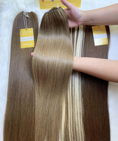 #7 Light Ash Brown Feather Weft Hair Extensions