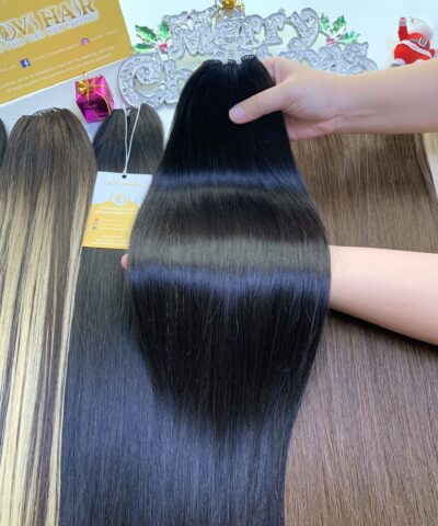 Natural Black Feather Weft Hair Extensions