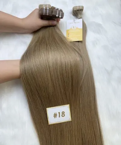 Tape-in Hair Extensions #18 Color Virgin Vietnamese Hair