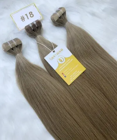 Tape-in Hair Extensions #18 Color Virgin Vietnamese Hair