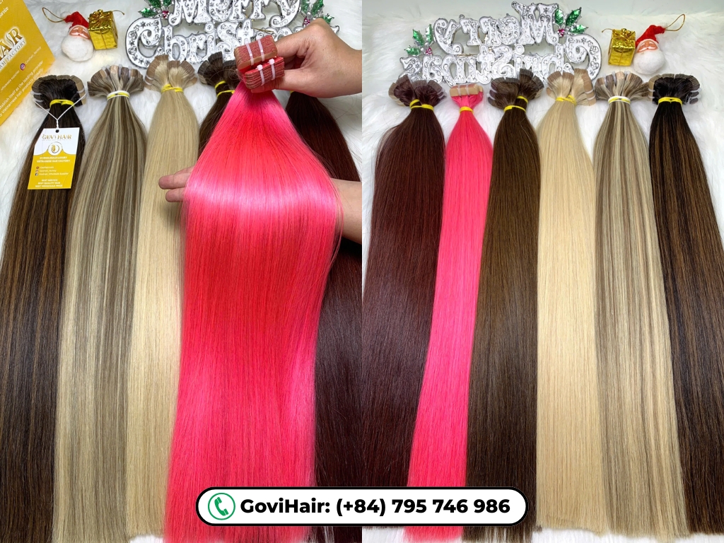 Hot pink trendy hairstyle