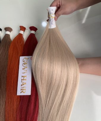 Straight Bulk Human Hair For Braiding Blonde Color Raw Hair