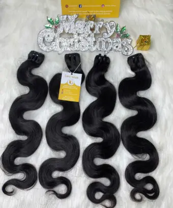 Weft Hair Extension Body Wave Bone Straight Natural Color Vietnamese Hair