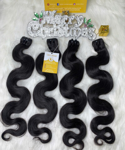 Weft Hair Extension Body Wave Bone Straight Natural Color Vietnamese Hair