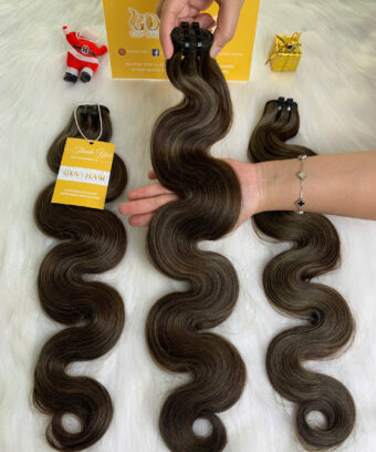 Body Wave Machine Weft Hair Extensions Mix Piano 4c&5c Color