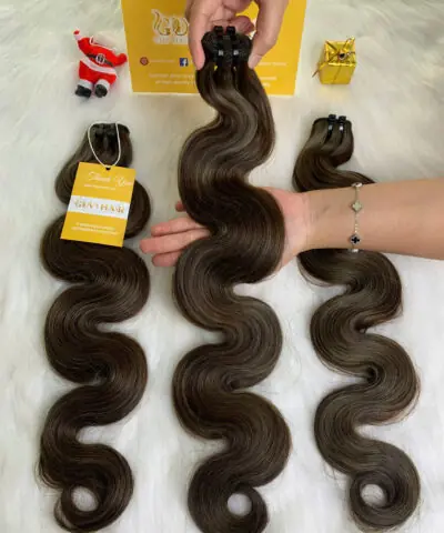 Body Wave Machine Weft Hair Extensions Mix Piano 4c&5c Color