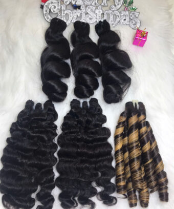 Weft Hair Extensions Burmese Curly Natural Color