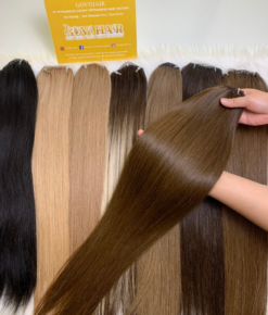 20 Inch Straight #6 Chestnut Brown Feather Weft Hair Extensions