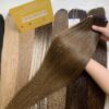 20 Inch Straight #8 Light Brown Feather Weft Hair Extensions