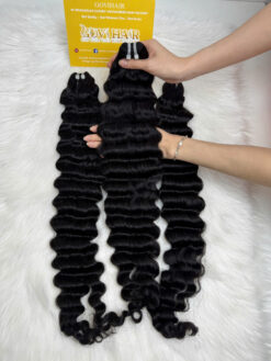 22 Inch Raw Human Hair Bundles Deep Wave
