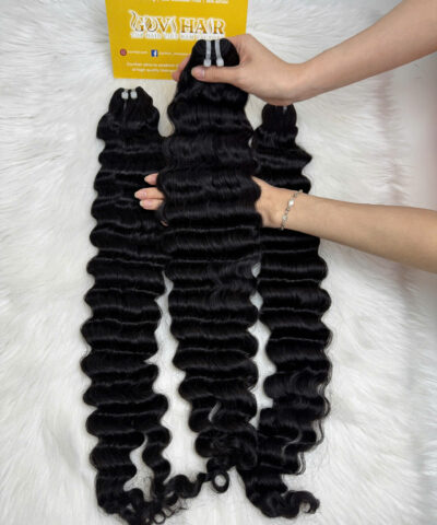22 Inch Raw Human Hair Bundles Deep Wave