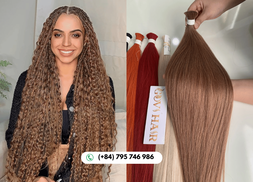 22 Inch Straight Bulk Human Hair for Braiding 6 Color