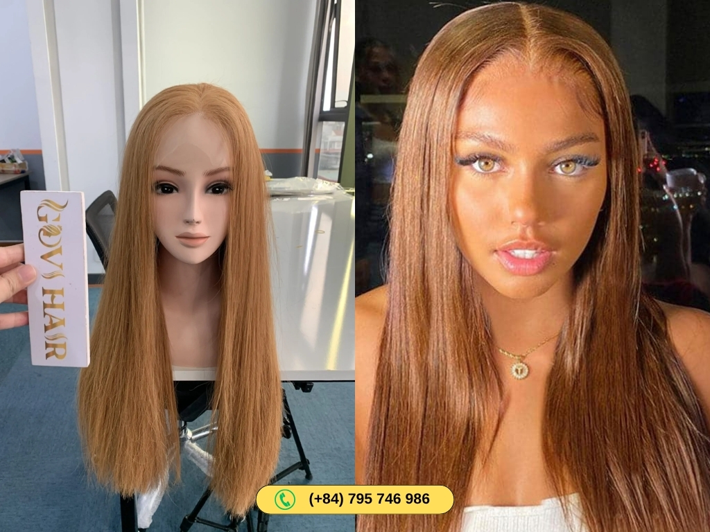 22 Inches Human Hair Closure Wigs Lace 4×4