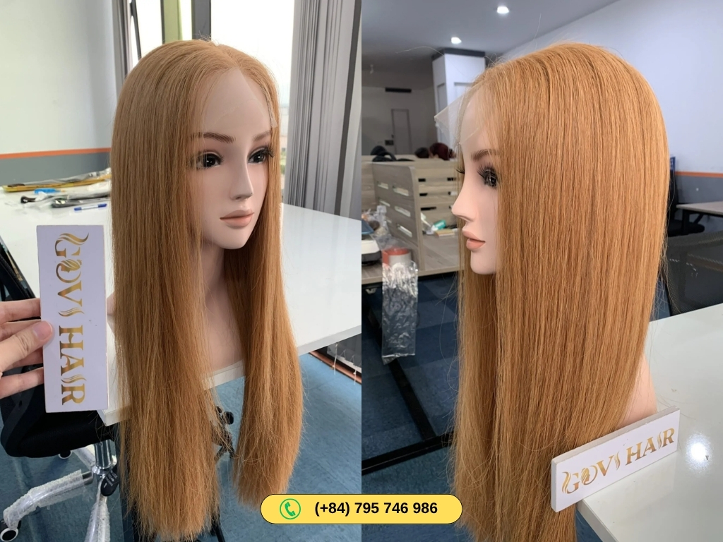 Closure Wigs Lace 4×4 Orange Brown Color 22 Inches Premium Quality Wigs From Govihair