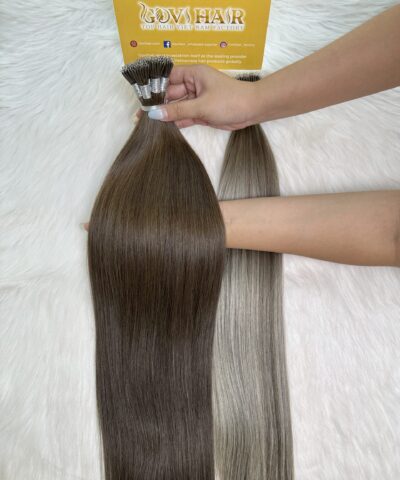 28 Inch Straight #5 Light Brown Nano Ring Hair Extensions