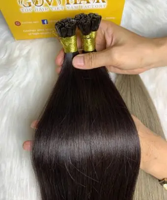 32 Inch Straight #2 Dark Brown Flat Tip Hair Extensions