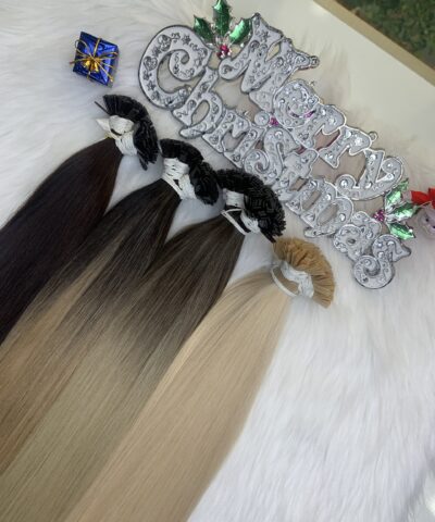 Flat Tip Hair Extensions Bone Straight 24 Inches Ombre Blonde 8/Ash Premium Standard Vietnamese Hair