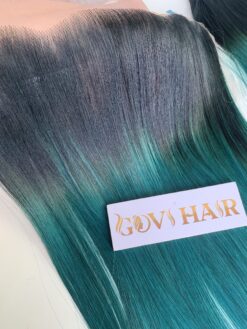 HD Lace Frontal 13x4 Bone Straight Ombre Dark Root Green And Red Wine Color 7 Lace Frontal 13x4 Ombre Dark Root Green Red Wine