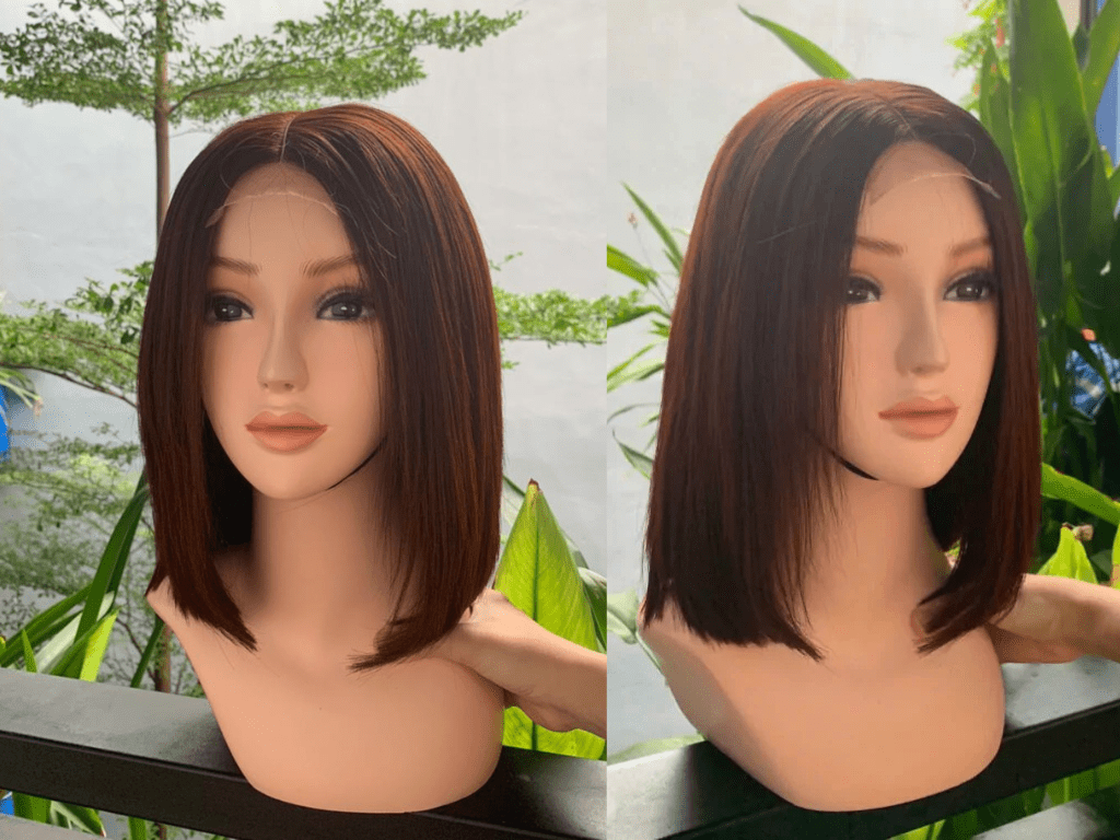 The classic bob wig features straight, uniform hair