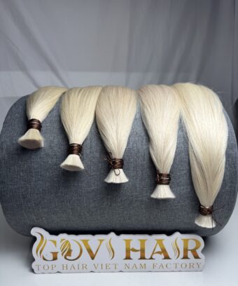 Straight Bulk Human Hair for Braiding 24 Inch Platinum Color