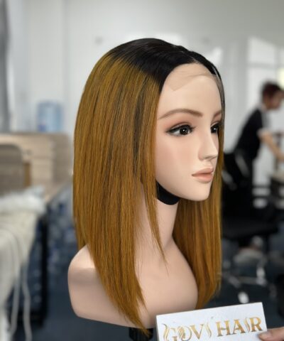 Closure Wigs Lace 4x4 Bone Straight Bob Wigs 6 Inches Ombre Color Premium Quality Vietnam Hair