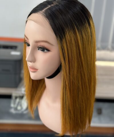 Straight Human Hair Bob Wig 4x4 Lace Closure 6 Inch Ombre Color 7 Closure Wigs Lace 4x4 Bone Straight Bob Wigs 6 Inches Ombre Color Premium Vietnamese Hair