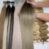 Flat Tip Hair Extensions Bone Straight 24 Inches Ombre Blonde 8/Ash Premium Vietnamese Hair
