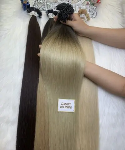 24 Inch Straight 8/22A Ombre Ash Blonde Color Flat Tip Hair Extensions Vietnamese Hair 7 Flat Tip Hair Extensions Bone Straight 24 Inches Ombre Blonde 8/Ash Premium Vietnamese Hair