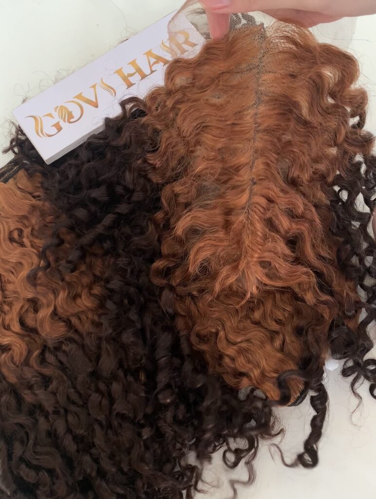 12 Inches Curly HD Lace Closure 2x6 Ombre Color 8 HD Lace Closure 2x6 Curly Ombre Color Remy Vietnamese Hair Quality