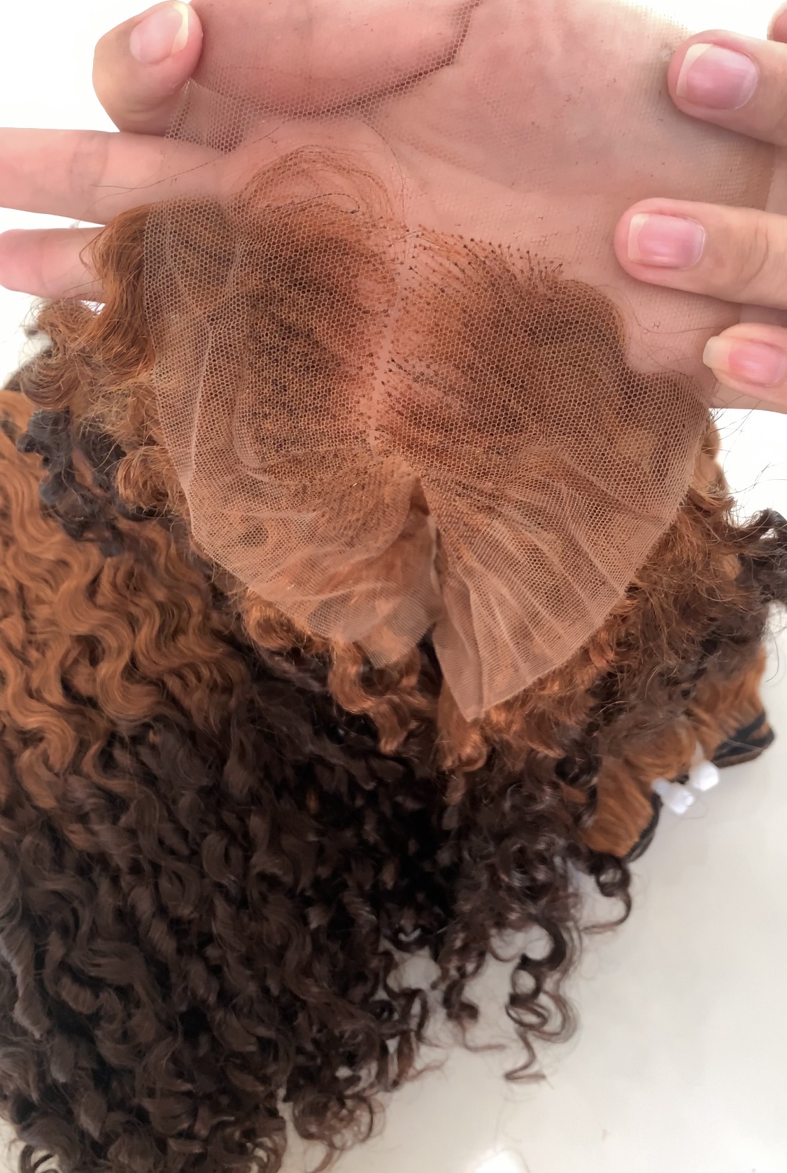 12 Inches Curly HD Lace Closure 2x6 Ombre Color 4 HD Lace Closure 2x6 Curly Ombre Color Remy Vietnamese Hair