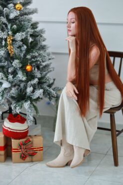 Human Hair Closure wig 4x4 HD Lace Bone straight Light Brown color