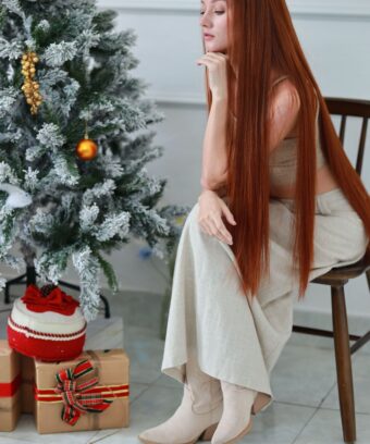 Human Hair Closure wig 4x4 HD Lace Bone straight Light Brown color